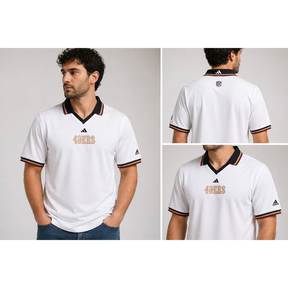 Adidas San Francisco 49ers Polo Shirt Mens XL White NFL Team Logo